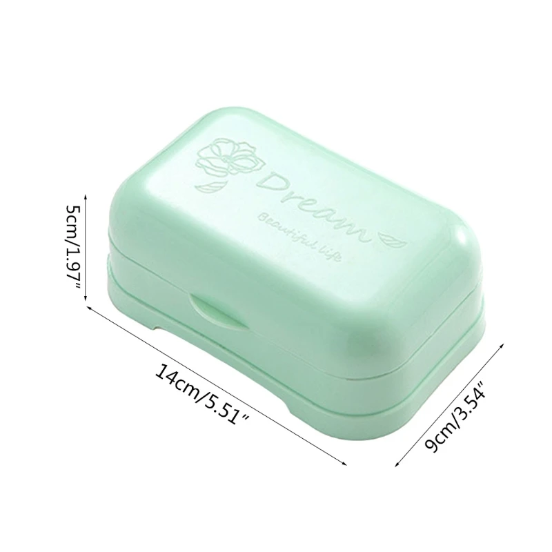 

PP Travel Double Layer with Cover Soap Box Dish Plate Case Container Wash Shower Bathroom Sealed Case Bathroom Soap Dish