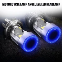 12 80v h4 blue angel eye led motorcycle headlight 9003 scooter bulb light accessories dc motorbike drl hb2 headlamp o1a2