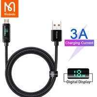 mcdodo 18w usb micro 3a fast charging cable for samsung xiaomi huawei vivo oppo android phone devices digital display data cord