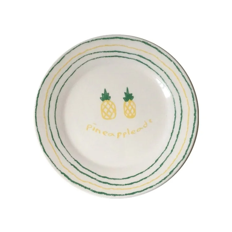

Korean Creative Cartoon Fruit Dessert Plate Ceramic Plate Household Kitchen Dish Breakfast Salad Plate Dishes and Plates Sets