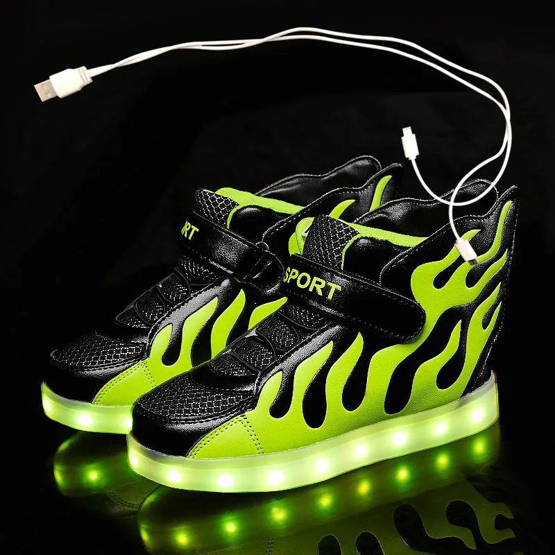 

New usb charging glowing sneakers Kids Running led angel's wings kids with lights up luminous shoes girls' boys' shoes