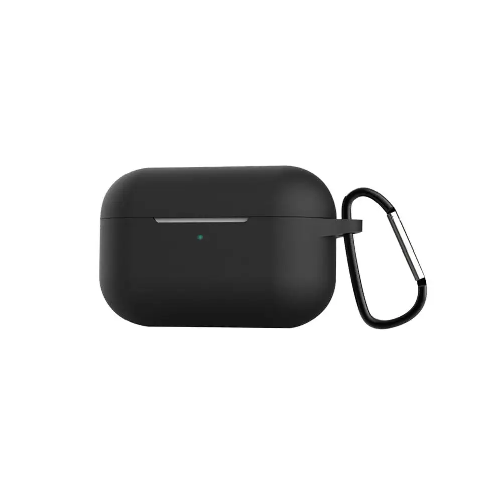 Силиконовый чехол Защитный чехол для Apple Airpods pro TWS blutooth наушники мягкий Air pods pro защитный чехол s крюк для наушников - Цвет: Black with sling