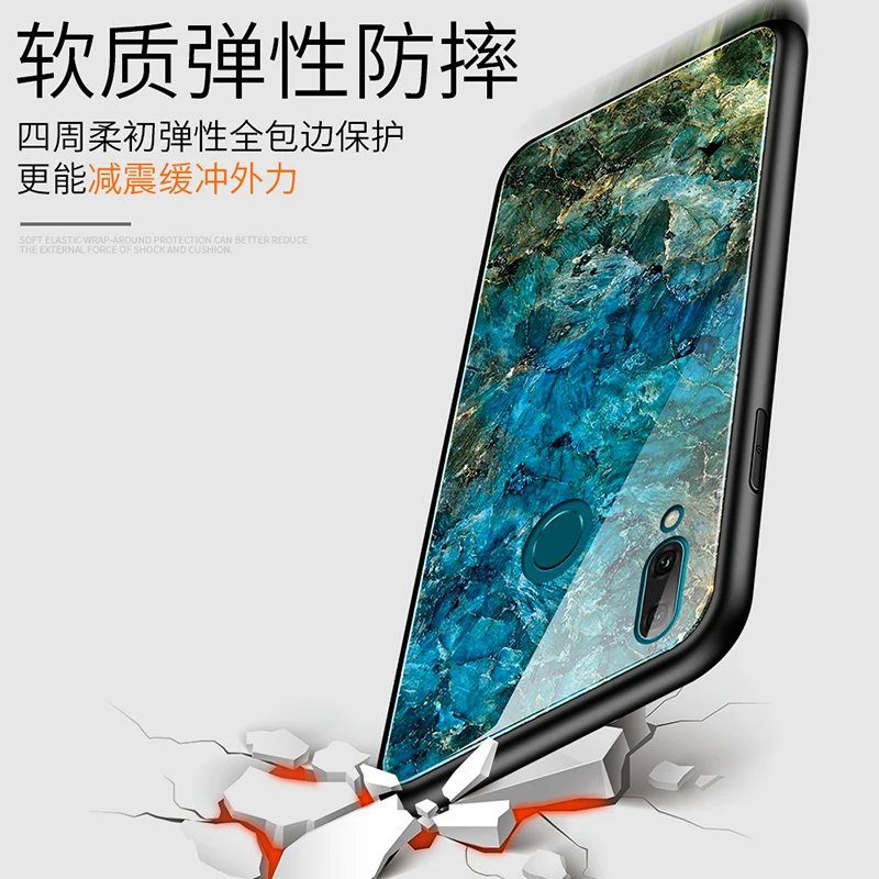 Цветной глянцевый чехол из закаленного стекла для Xiaomi Redmi Note 8 защитный Pro