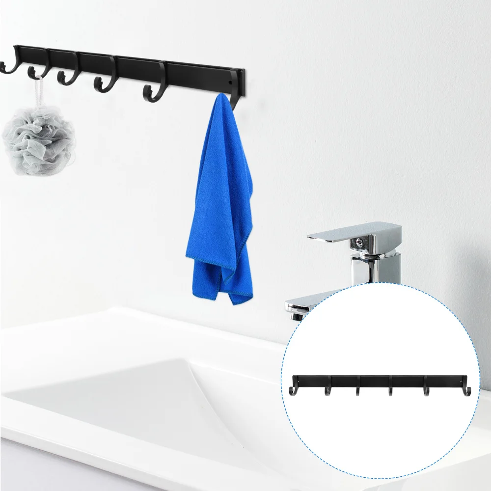 

Practical Coat Hook Rack Durable Towel Hook Rail with 4 Hooks for Home