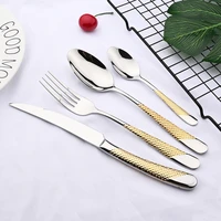 gold tableware cutlery set 304 stainless steel flatware kitchen dinner fork spoon knife western dinnerware set home dropshipping