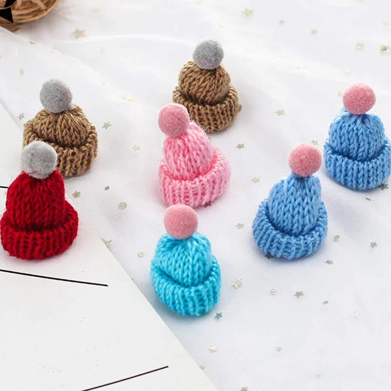

Navidad Diy Mini Knitting Hats Christmas Mini Knitting Doll Hats Mini Wool Hat for Christmas Ornaments Art and Craft Ornaments