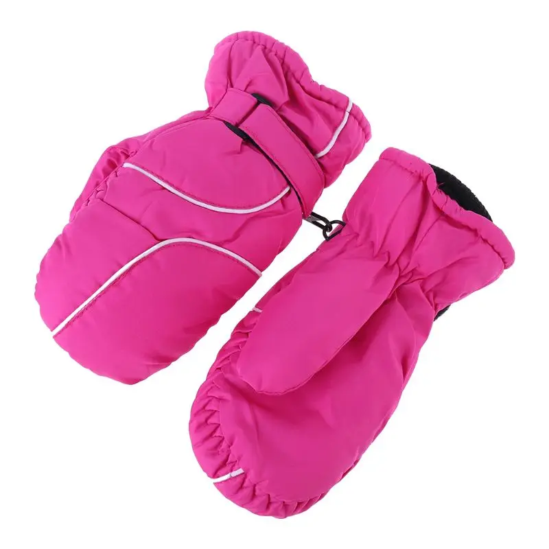 

Toddler Kids Winter Snow Ski Gloves Waterproof Windproof Solid Color Patchwork Thicken Warm Adjustable Stretchy Mittens 5-9T