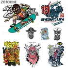 ZOTOONE страшные нашивки в виде динозавра наклейки с черепами для одежды, термонаклейки, нашивки с монстрами для детей, виниловые аппликации F