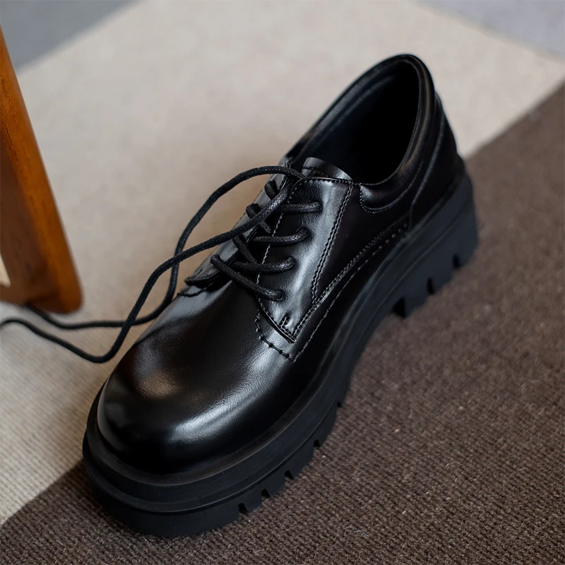 

Черные ботильоны SKLFGXZY из натуральной кожи, женские ботинки на шнуровке, женская обувь из воловьей кожи на осень и зиму, размеры 34-40