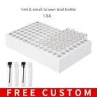 100 шт.лот 1 мл мини-дорожный стеклянный флакон для духов для эфирных масел, портативный, Бесплатная печать логотипа на заказ