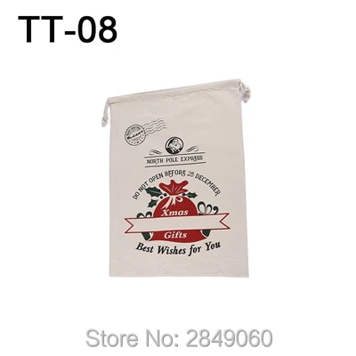 Customized Santa Sacks Christmas Bag 10pcs/lot Kids Drawstring Canvas Large Claus Personalized Party Gift | Дом и сад
