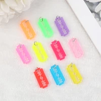 10pcs resin razor charms glitter jelly color blade crafts jewelry findings and components for necklace earring keychain diy