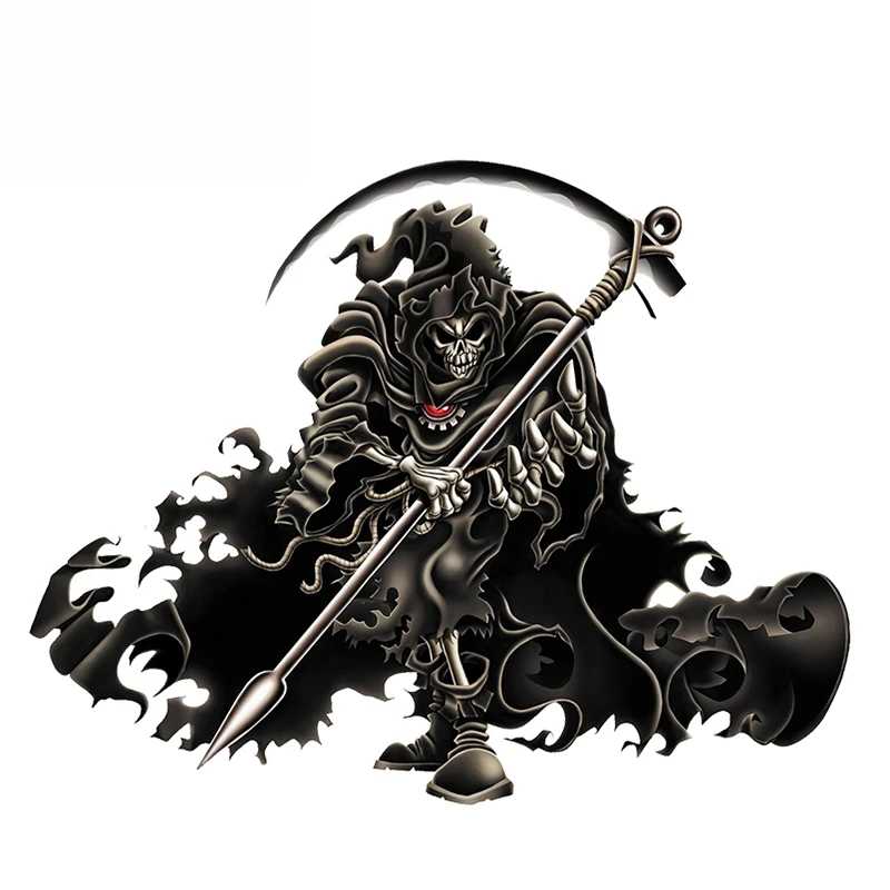 

Dawasaru 13cm X 10cm Grim Reaper Skull for Helmet Decals Funny Car Stickers Car Styling Motorcycle Car Decal Wall Decor