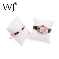 jewelry bangle watch display pillow holder with rack white pu leatherette anklet necklace bracelet presentation organizer stand