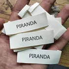 Мягкая бежевая хлопковая ткань с именем на заказ, 2 х6 см, 1000 шт., этикетка для детской одежды