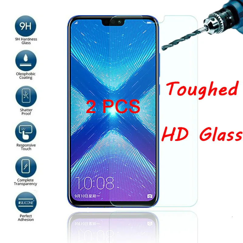 Защитное стекло HD для телефона 2 шт. Honor 8A 6A Pro 5A EU прозрачное закаленное Huawei 7A AUM L29 4A