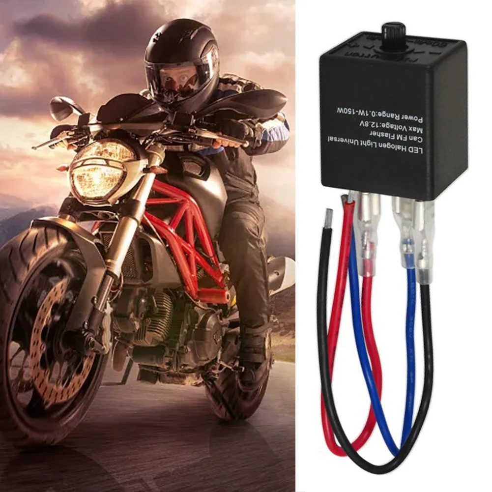 

LED Flasher Relay, 12V 24V 3-PIN Adjustable LED Flasher Relay Turn Signal Light Blinker for Automotive Motorcycle