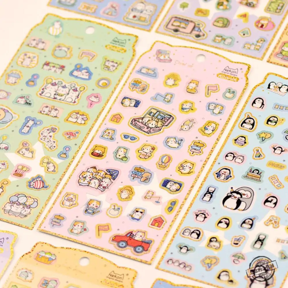 Nekoni Kawaii маленький Животные золочение декоративные наклейки из бумаги васи