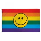 Флаг с радужным смайликом 3x5 футов, баннер для команды 150x90 см, 100D, полиэстер, латунные втулки, флаг на заказ