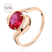 skm vintage ruby rings for women 14k 18k rose gold prong setting engagement wedding rings designer luxury fine jewelry