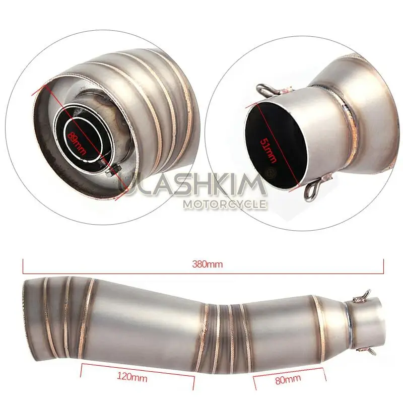 

Motorcycle Full Exhaust System Slip On For kawasaki Ninja 250 250R 300 Ninja250 ninja300 Middle Pipe With DB-KILLER