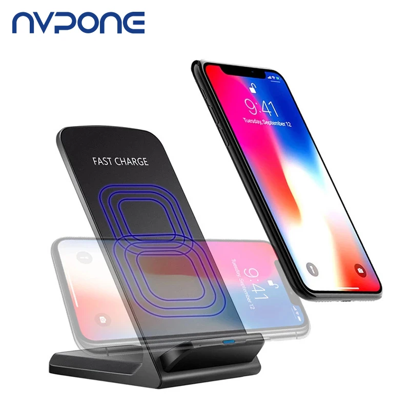 Qi Беспроводное зарядное устройство для iPhone X 8 Plus 2 катушки держатель быстрой