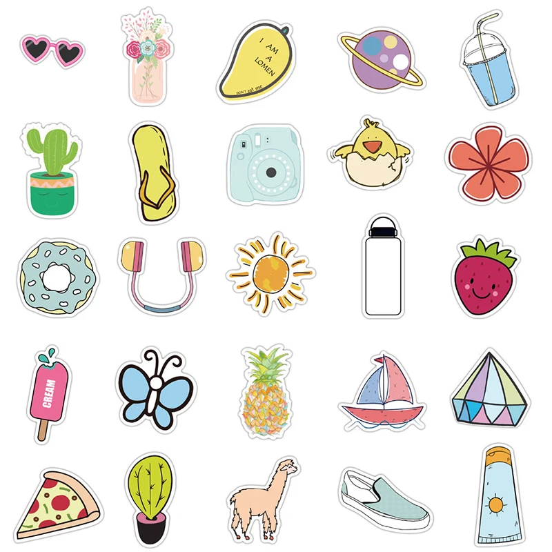 50 шт./компл. kawaii Cute Vsco Набор наклеек для девушек вещей на гитаре чемодан ноутбук