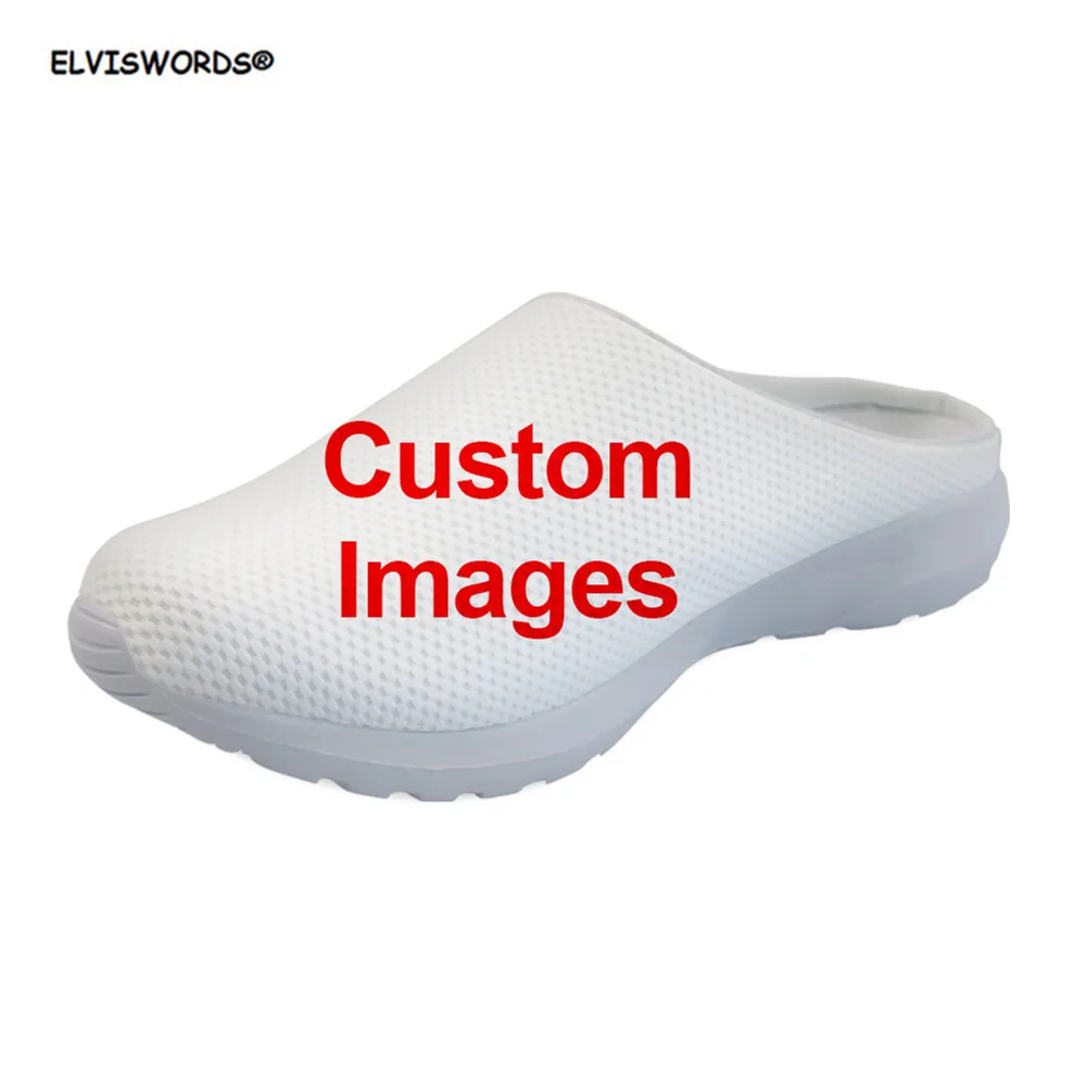 

ELVISWORDS Custom Image/Logo/Text/Name Pattern Casual Women Sandals Summer Air Mesh Breathable Ladies Home Sandals Slippers 2020