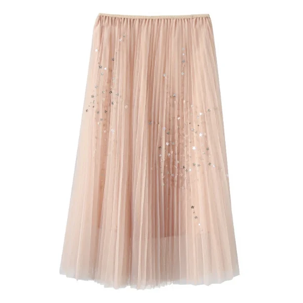 Женская фатиновая Юбка До Колена с блестками и звездами Милая юбка-пачка в стиле