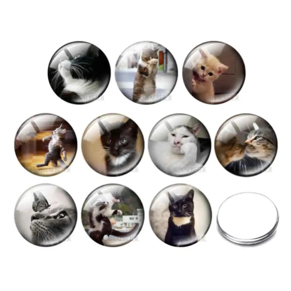 

Geometric Patterns Cats Carrying Trees 10pcs 12/18mm Round Photo Glass Cabochon Demo Flat Back Making Findings