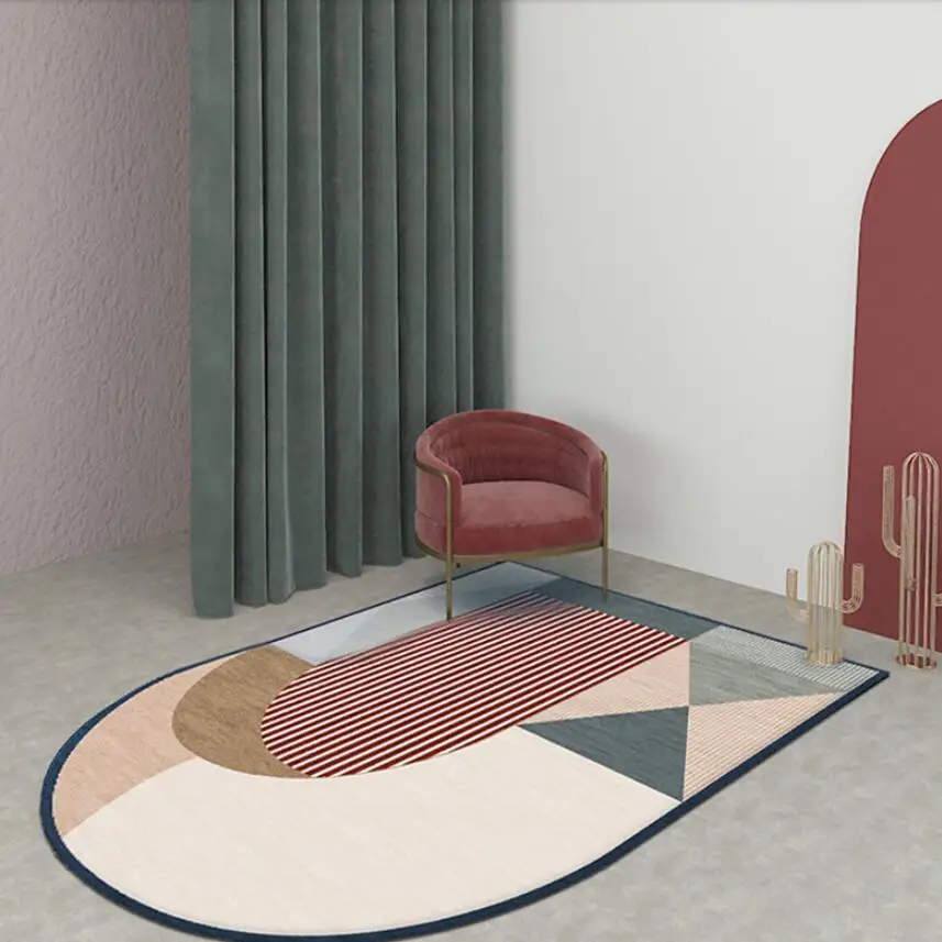 Goedkoop Ins Woonkamer Badkamer Tapijt Nordic Onregelmatige Geometrische Tapijten Creatieve Slaapkamer Bed Deken Deken Moderne Yoga Teppich Mat