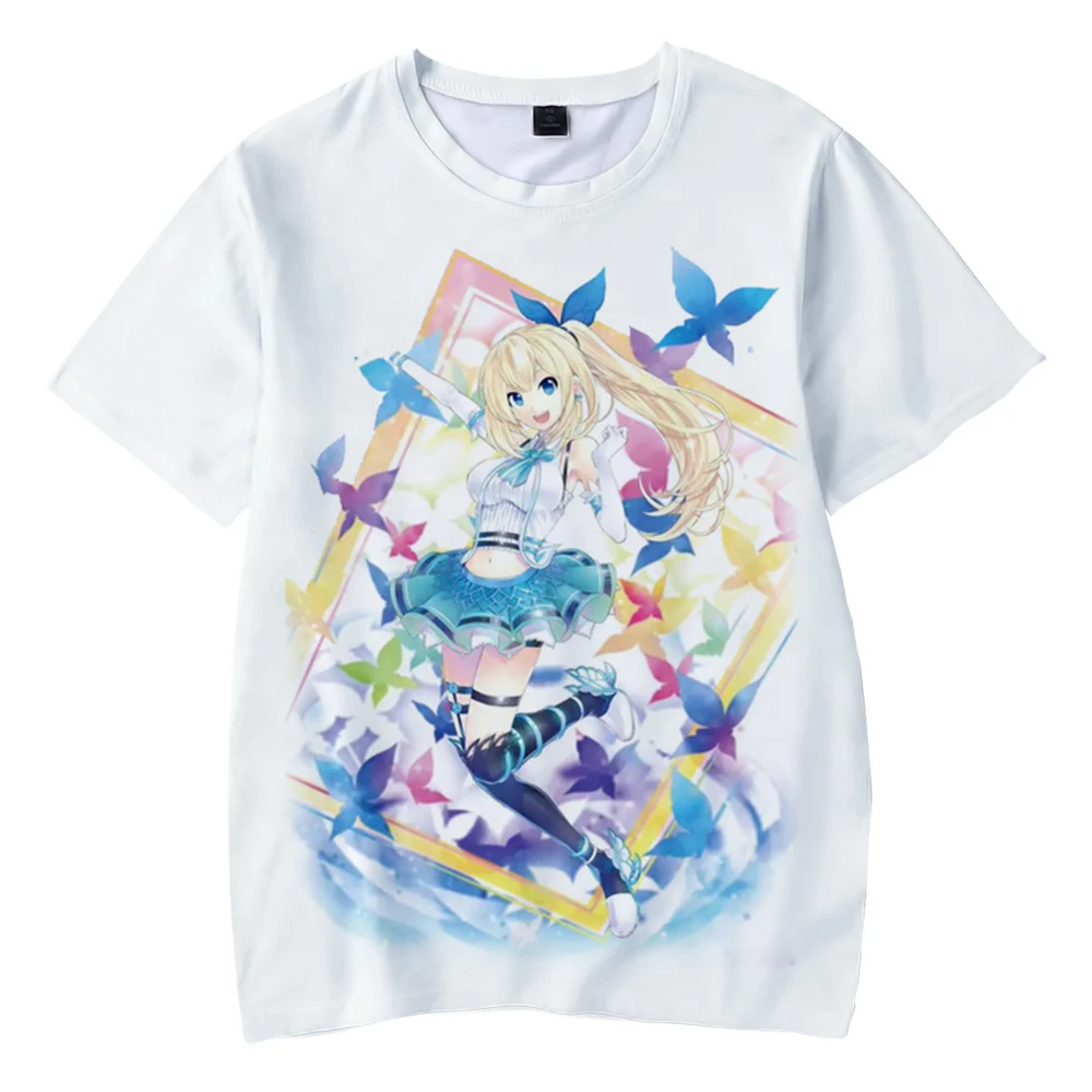 

2021 New Japanese Anime Youtuber Vtuber Mirai Akari 3D Print Children t shirt Boy Girl Kids Short Sleeve 1