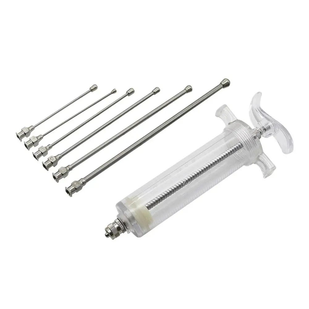 

10ml/20ml/50ml Feeding Syringe with 6Pcs Straight Stainless Steel Gavage Tubes Bird Poultry Feeding Injection Accessories 1set