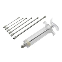 20ml50ml animal feeding syringe with 6pcs straight stainless steel gavage tubes bird poultry feeding injection accessories 1set