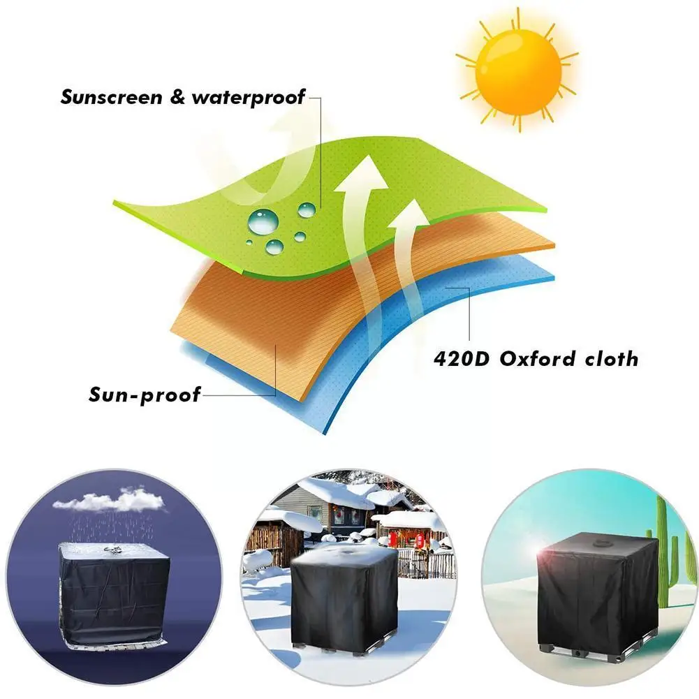 

Oxford Cloth Outdoor Garden Rain Water Tank Protective Dust-proof IBC Waterproof Container 1000 Sunscreen Cover Cover liter S5M0