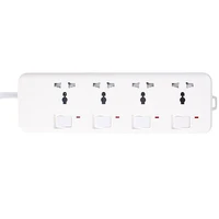 power strip surge protection 4 outlets with independent control switches long extension cord eu plug