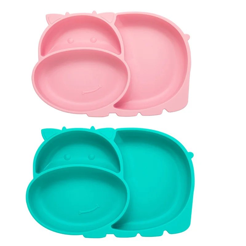 

Cow Silicone Baby Feeding Silicone Plate Kids Food Bowl For Breakfast Nursning Feeding Tableware Set Dishes With Spoon Fork Set