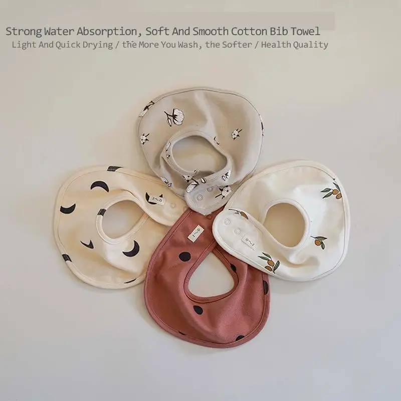 

Нагрудники для новорожденных, хлопковые Сверхмягкие абсорбирующие нагрудники с принтом, Слюнявчики для маленьких мальчиков и девочек, одн...