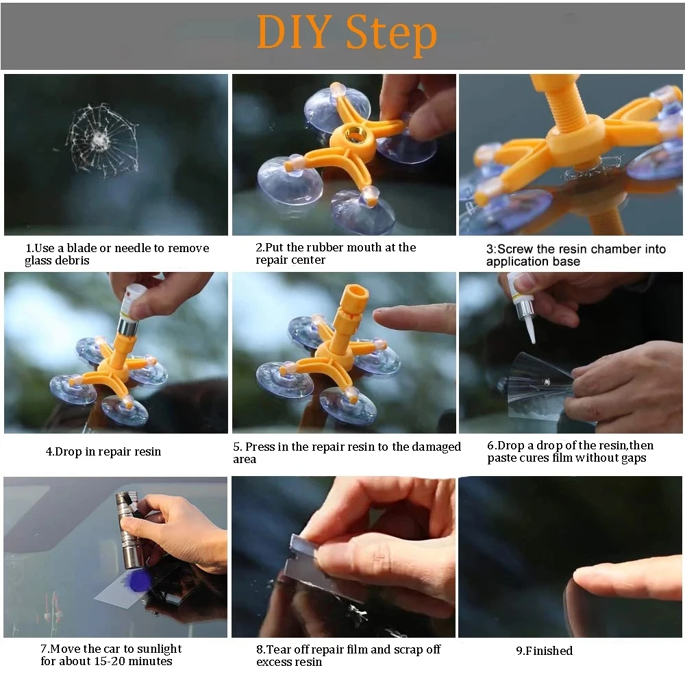 

Car Windshield Repair Kit Window Glass Crack Repair Fluid Resin Sealer Tool Auto Window Screen Scratch Polishing Car-Styling
