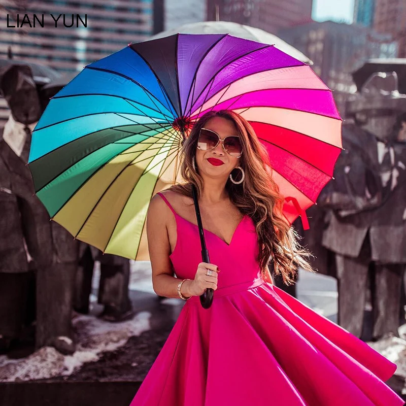 Радужный большой зонтик Paraguas Guarda Chuva Parapluie дождь для женщин ветрозащитный