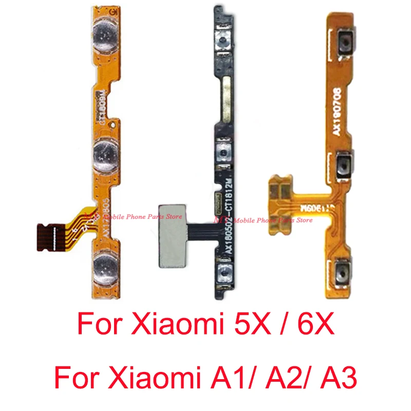 

New Power ON OFF Volume Side Button Key Flex Cable For Xiaomi Mi A1 5X A2 6X A3 MIA3 MI5X MI6X Ring Silent Switch Flex Cable