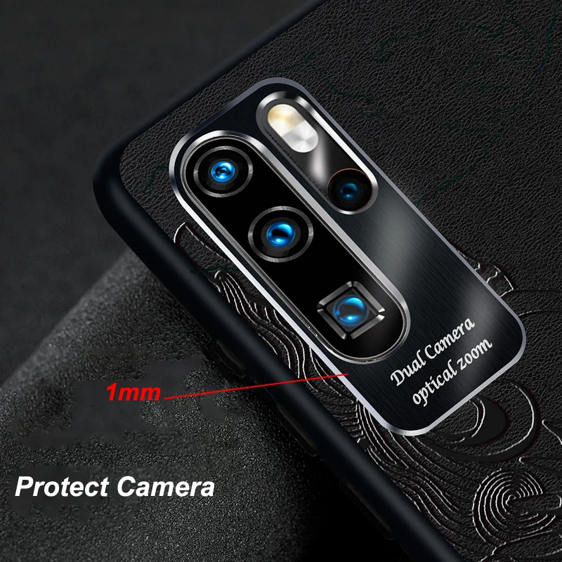 Чехол из ПУ кожи с тиснением для Huawei P30 Pro P20 Mate 30 20 Mate20 противоударный