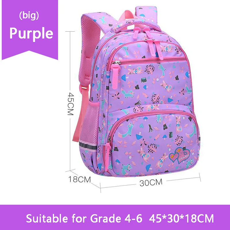 ZM-purple-big Школьная сумка для девочек на молнии, детский рюкзак, модная сумка, сумки через плечо, рюкзак - Цвет: ZM-purple-big
