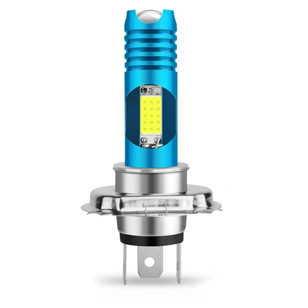 

New Motorcycle Led Headlight Colorful H4 H6 80W COB 2SMD Three-claw LED Fog Light Motorcycle Bulb