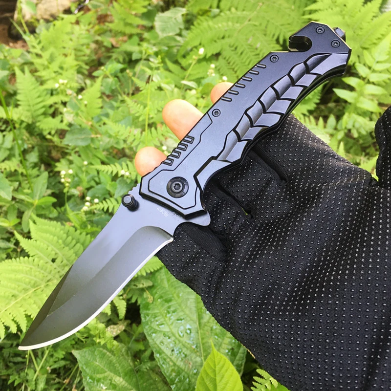 

9'' Knife Damascus Steel Hunting Folding Knife 5CR15MOV Blade Pocket Knife Blade Survival Tactical Knives Outdoor Camping Knife