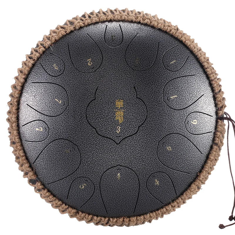 Huashu D Carbon Steel tongue drum Empty Lotus 15 notes 12.5 inchs tones Percussion Instrument Professional drummer Handpan enlarge