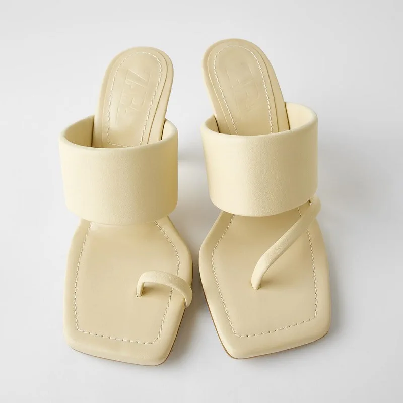 ZA/обувь Модель 2020 года Летние шлепанцы на высоком каблуке Женская модельная