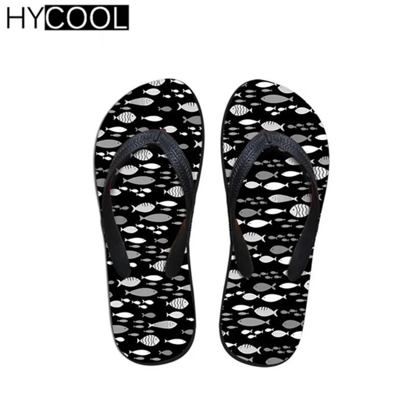 HYCOOL/яркие женские Вьетнамки с объемным принтом рыбы коллекция 2019 года