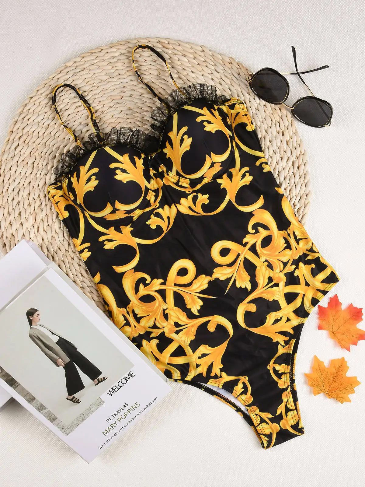 

Swimsuits One Piece Lace Print Summer Underwire Swimsuit Women Summer Designer Swimwear Swim Bathing Suit 2021 Beachwear