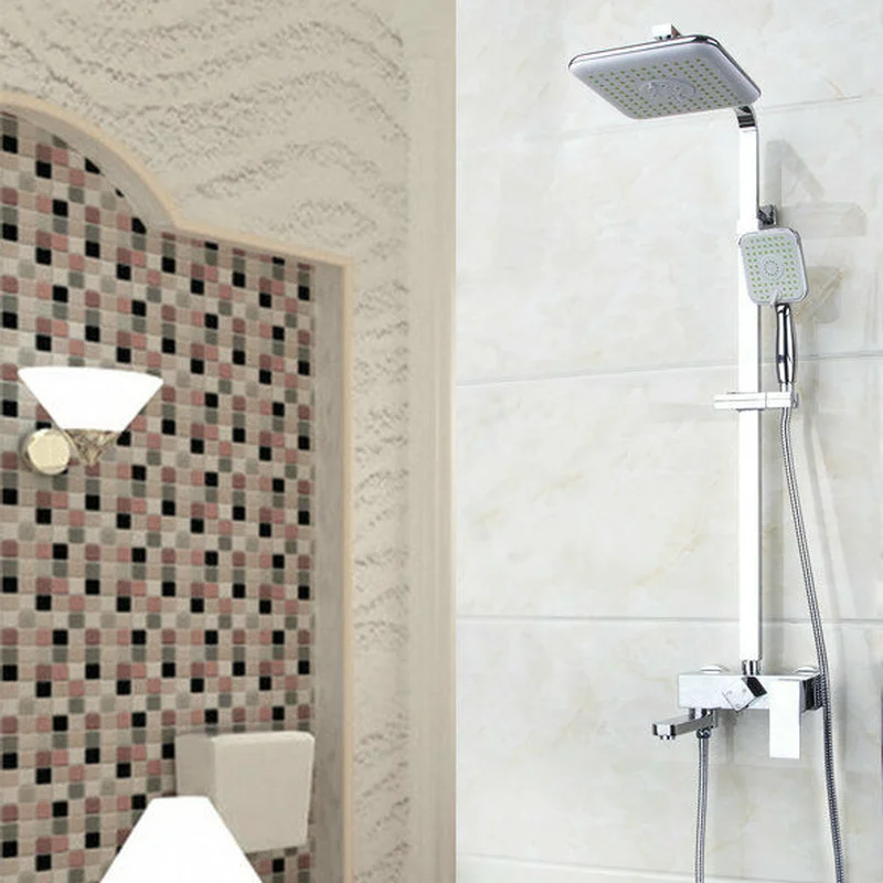 

New Style Bathroom Stainless Steel Shower Kit Household Multifunctional 8-inch Plastic Chrome-plated Polished Shower Nozzle